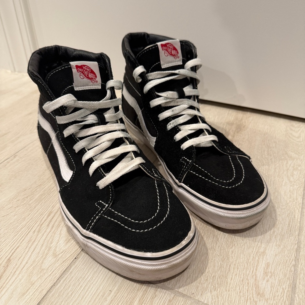 Vans Black and White Sk8 High-Top Sneakers